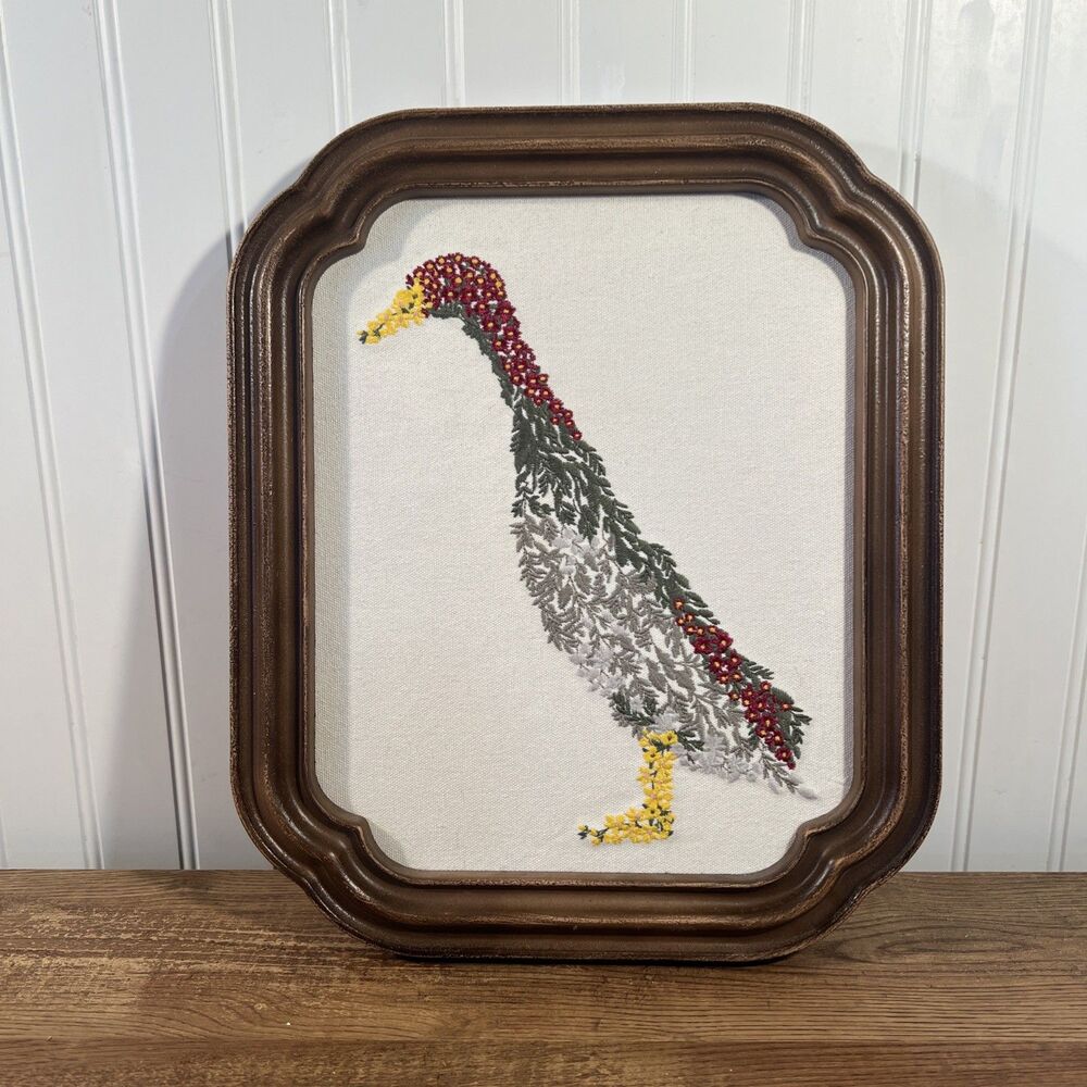 Embroidered Duck In A Beautiful Frame